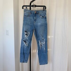 ASOS Boyfriend Distressed Light Blue Denim Jeans